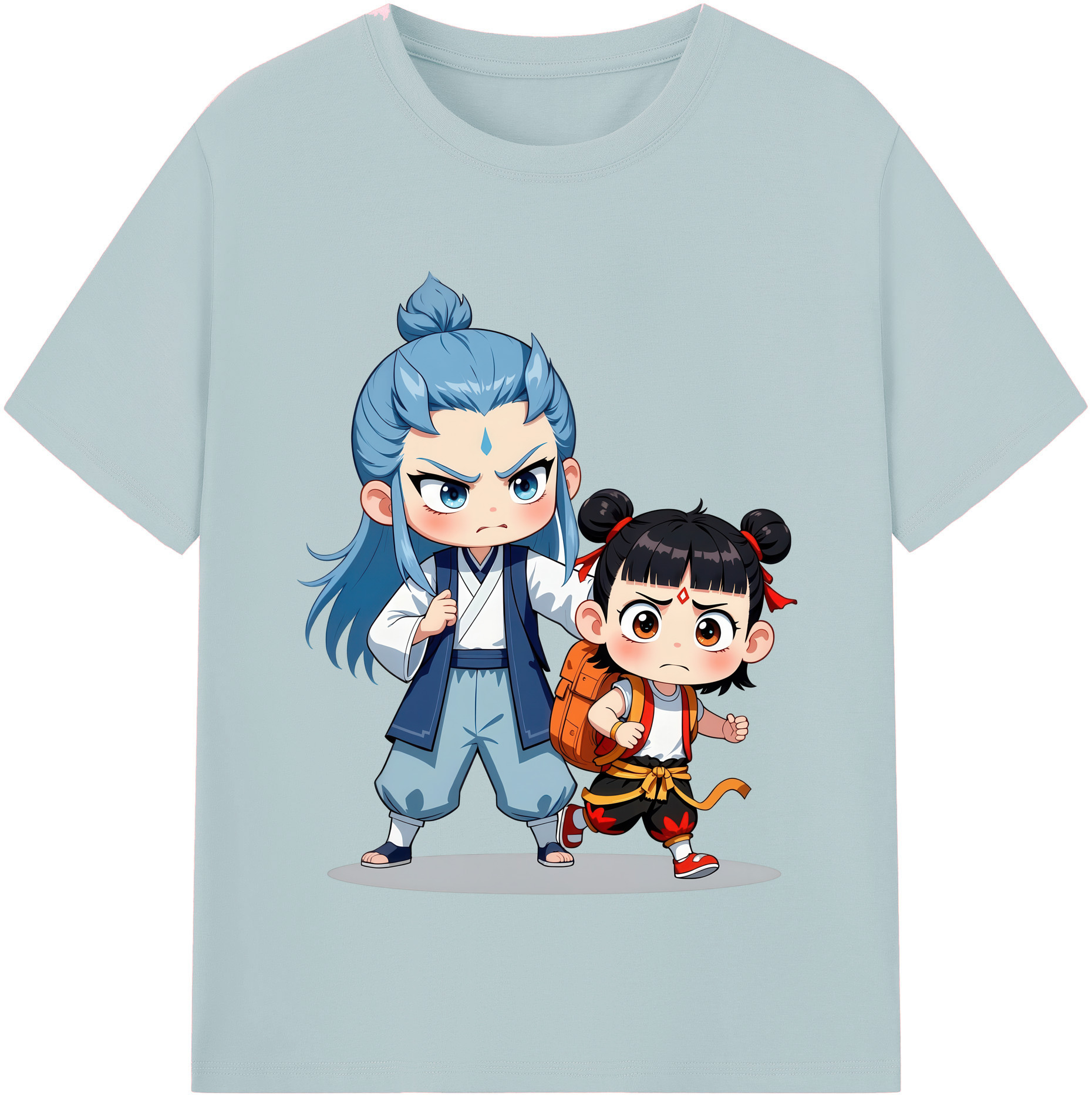 （画像用） Ne Zha 2 ナタ 魔童の大暴れ 綿100％半袖Tシャツ（フロントプリント）